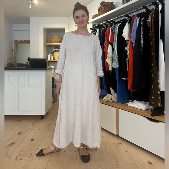 Metta Melbourne Olivia Dress in 100% Linen, Taupe, O/S - Picture 12 of 12